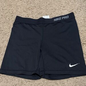 Nike Pro Black Shorts with White Logo (USED)